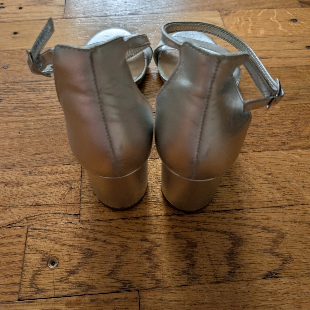 Aldo Metallic Silver Block Heel Sandals - Picture 7 of 7